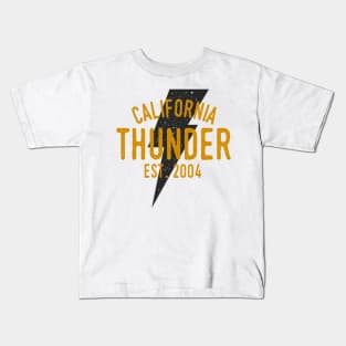 Vintage Thunderbolt logo. logo template with grunge texture. Thunder emblem. Kids T-Shirt